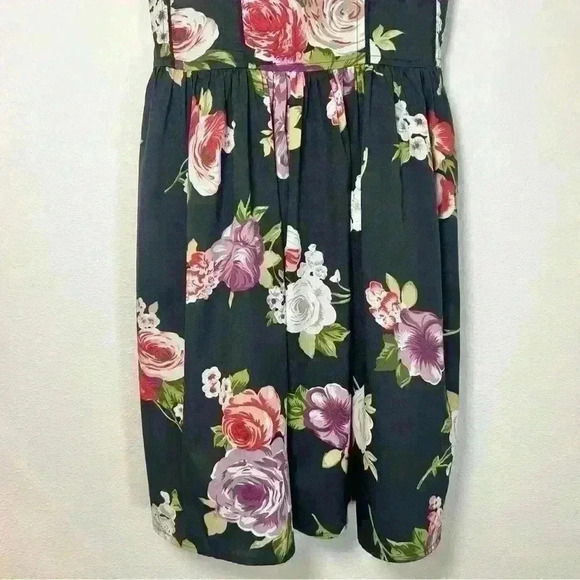 Band of Gypsies Black Floral Mini Dress with Pockets Size XS - Picture 5 of 15
